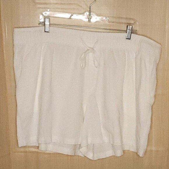 Gap Womens Plus White Linen Blend Elastic Waist Shorts XXL - Picture 1 of 7